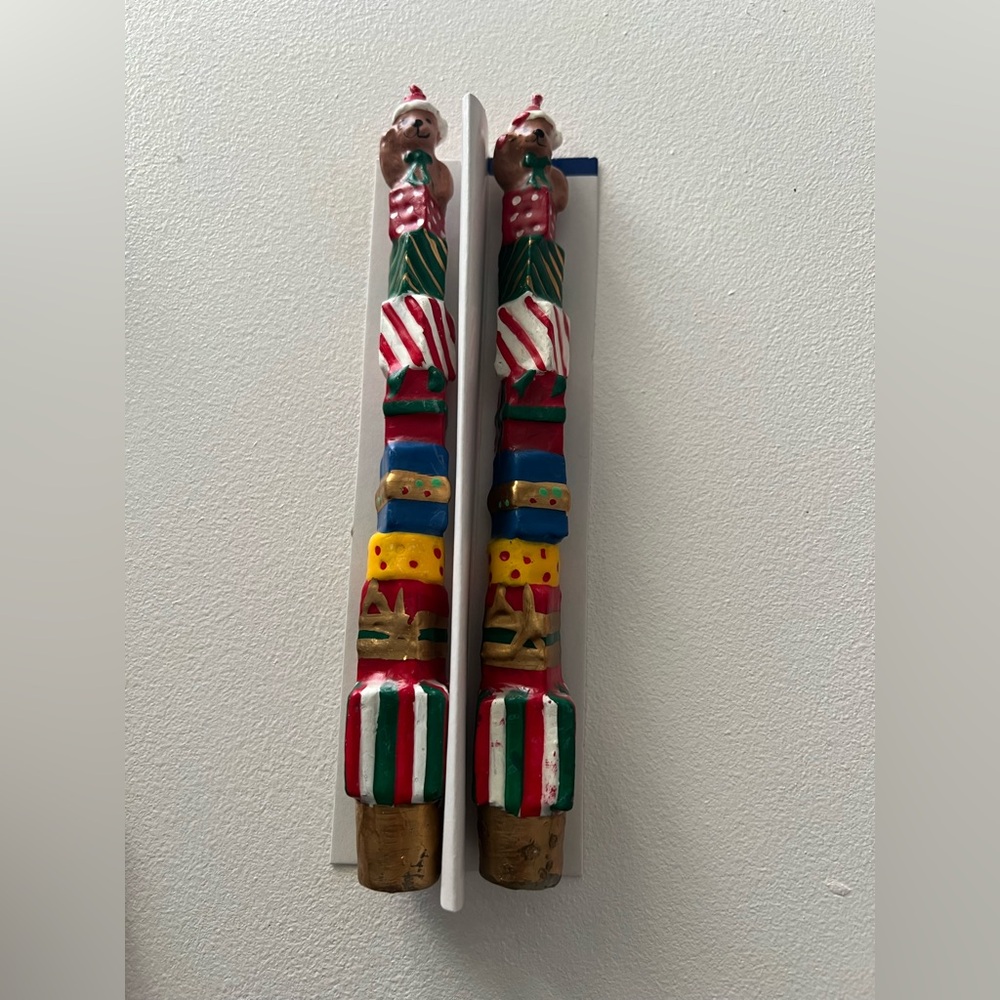 Vintage Giftco - Set of 2 Christmas Bears Wax Holiday Teddy Candles 7"
Taper - Picture 3 of 6